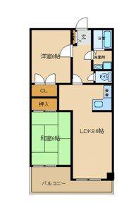 エテルナ武庫川(2LDK/3階)の間取り写真