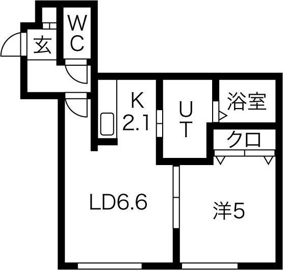 GENTILE(1LDK/2階)の間取り写真