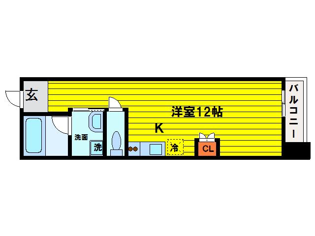 ライフデザイン江戸堀(1K/7階)の間取り写真