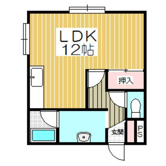 クリスタルハーモニー17(1K/2階)の間取り写真