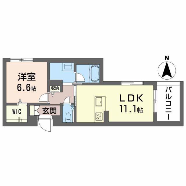 リーベン メーア(1LDK/3階)の間取り写真