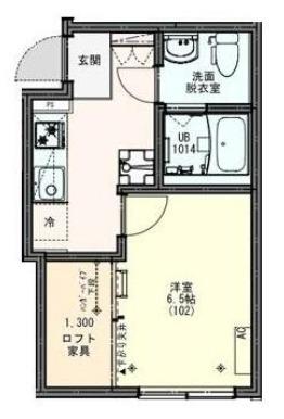 KEIAI RESIDENCE西八王子2(1K/1階)の間取り写真