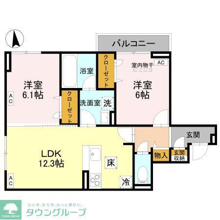 D-ROOM元横山(2LDK/1階)の間取り写真