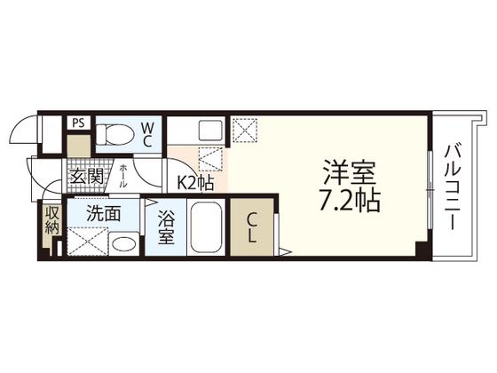グラディオ屋代II(1K/1階)の間取り写真