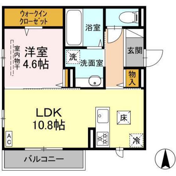 NORIA(1LDK/1階)の間取り写真