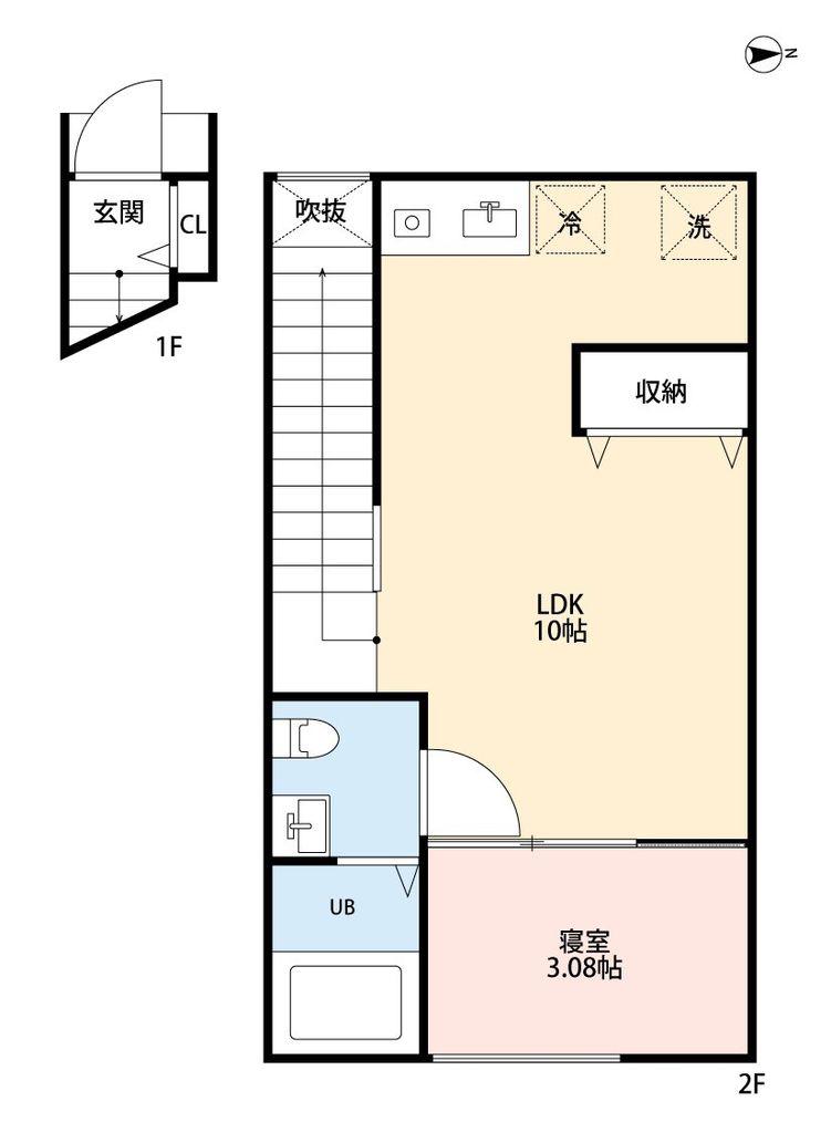 VAU HOUSE東千葉(1LDK/2階)の間取り写真