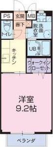 プランドールB棟(1K/1階)の間取り写真