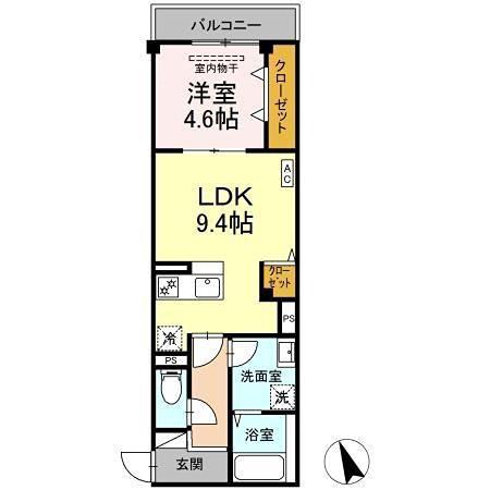 SKYE RESIDENCE塚越(1LDK/2階)の間取り写真