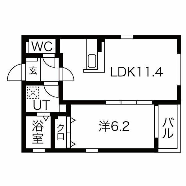 DEVELD荒中(1LDK/1階)の間取り写真
