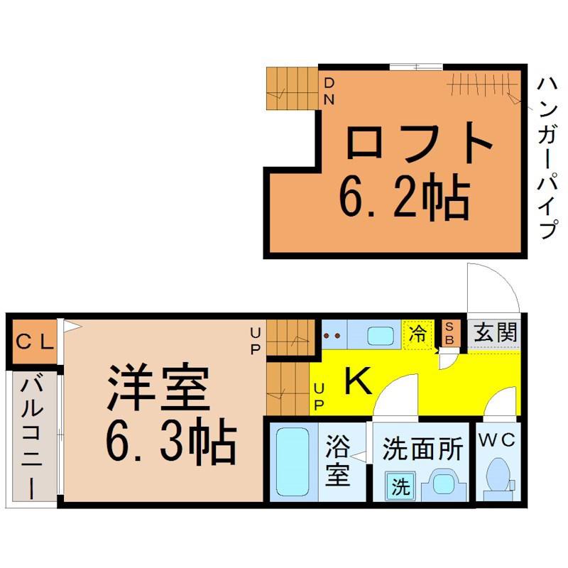 NAGOMI(1K/1階)の間取り写真