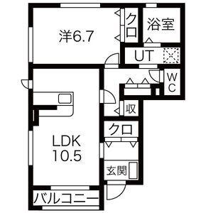 グランルミエール(1LDK/1階)の間取り写真