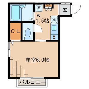 シティパル(1K/2階)の間取り写真