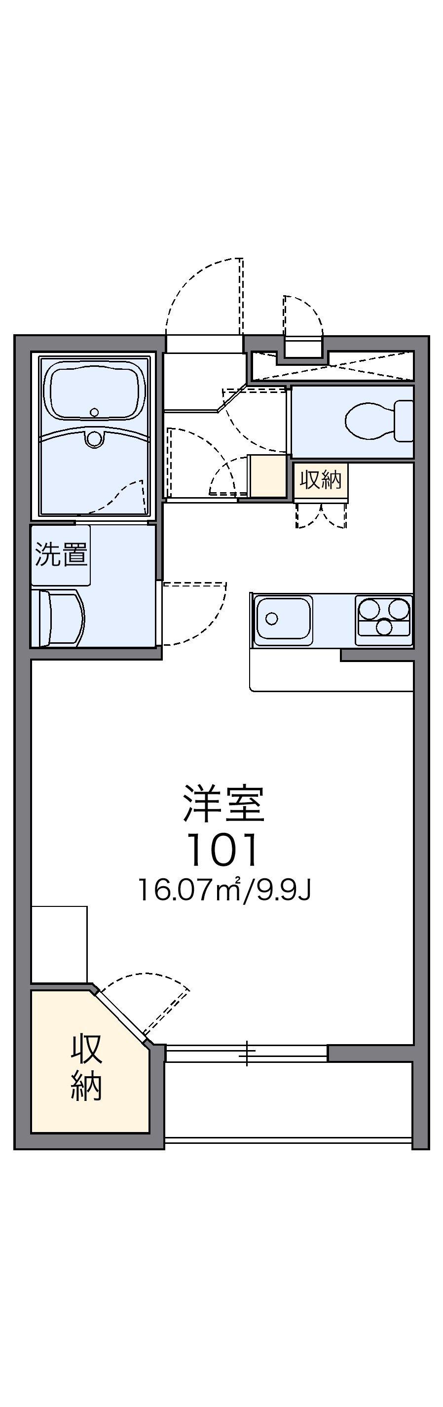 レオパレスアベニューII(1K/1階)の間取り写真
