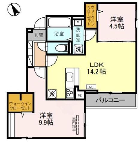 エトワールK(2LDK/2階)の間取り写真