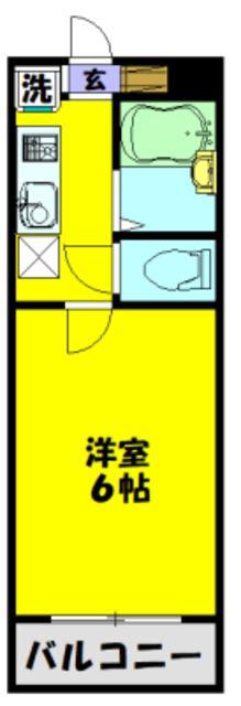 シャモールSTB(1K/1階)の間取り写真