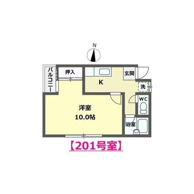 ベルカーサ鳴和(1K/2階)の間取り写真