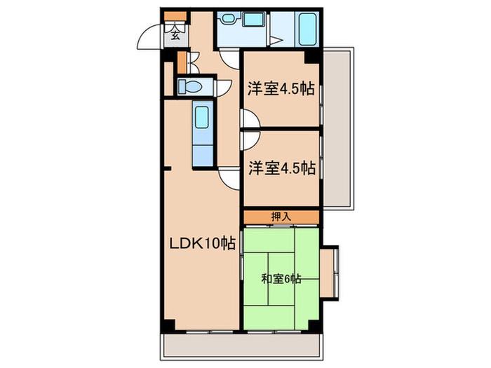 ラ・プリメーラ(3LDK/1階)の間取り写真