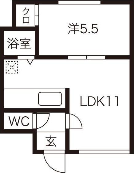 ウィーンの森伍番館(1LDK/2階)の間取り写真
