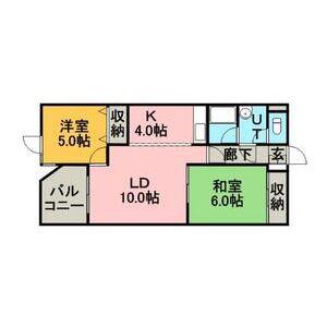 メゾンアストラル曙(2LDK/2階)の間取り写真