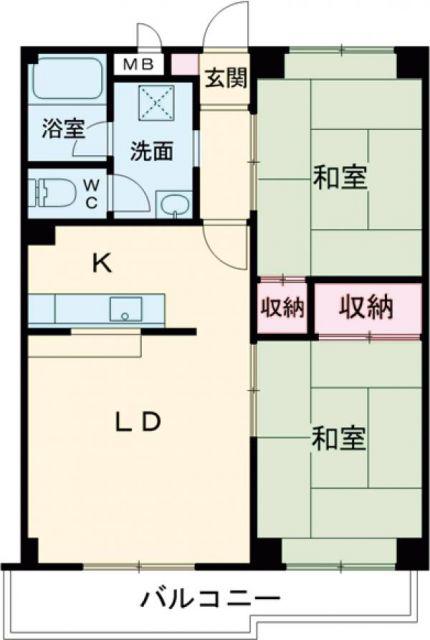 グランドールT・A(2LDK/3階)の間取り写真