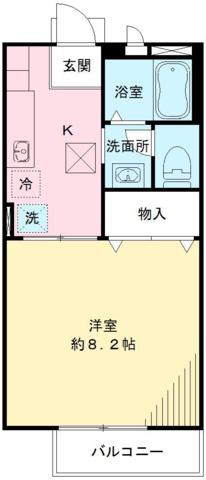 パレスコート聖蹟(1K/1階)の間取り写真