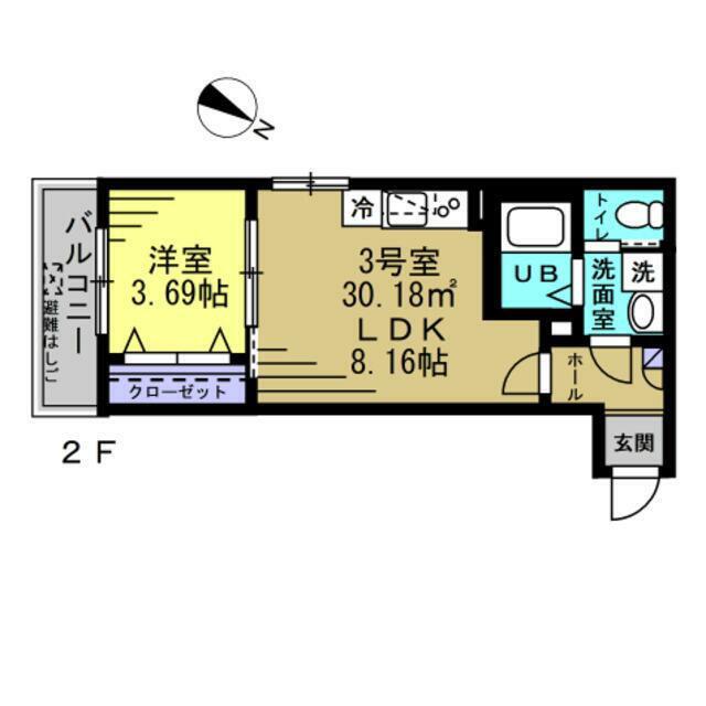 PLATE(1LDK/1階)の間取り写真