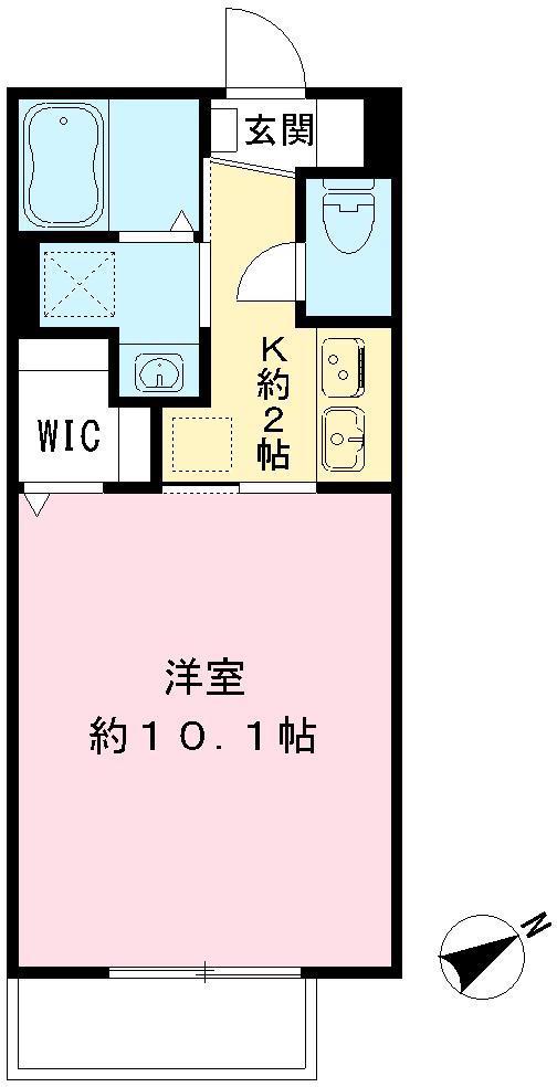 ハレレア神立(1K/2階)の間取り写真