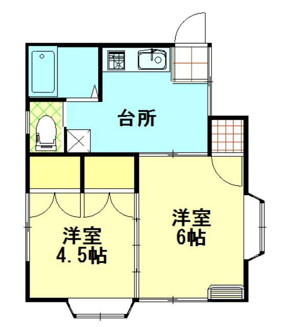 ルミネス桑山(2DK/2階)の間取り写真