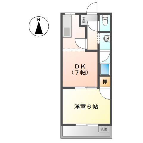 レジデンス大島(1DK/1階)の間取り写真