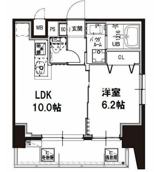 メゾンドアーク南大井(1LDK/7階)の間取り写真