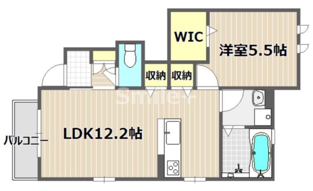 チェーロ セレーナA棟(1LDK/1階)の間取り写真