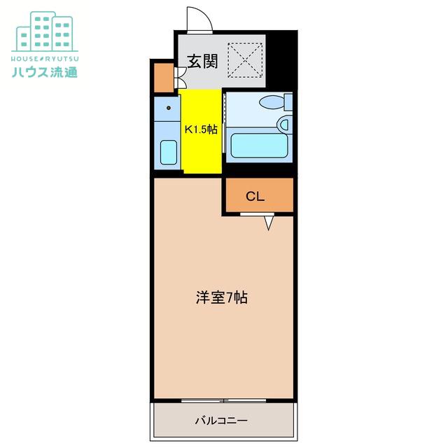 パラッツォ古野(1K/1階)の間取り写真