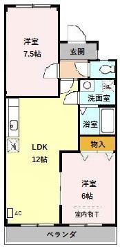みのりマンション(2LDK/1階)の間取り写真