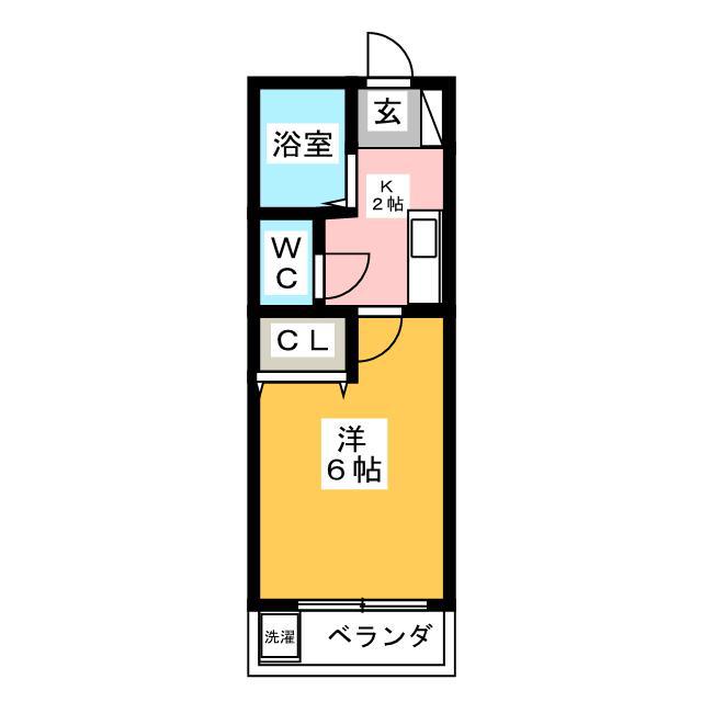 ファミール西が丘(1K/1階)の間取り写真
