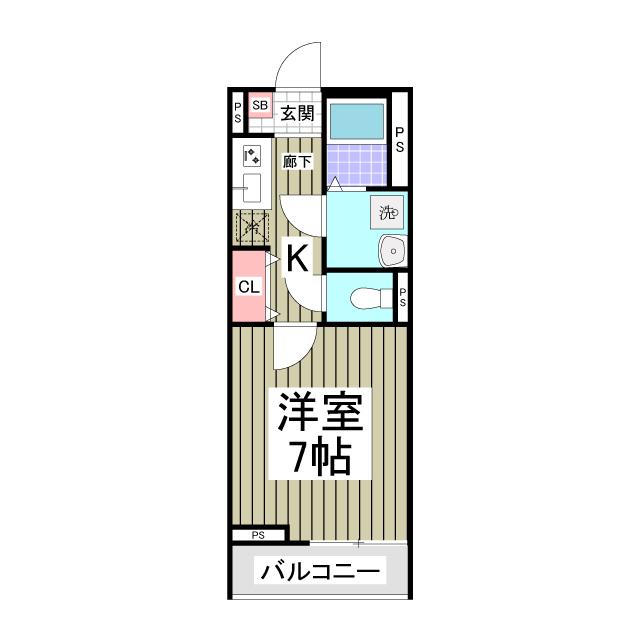 グリュック柿生(1K/1階)の間取り写真