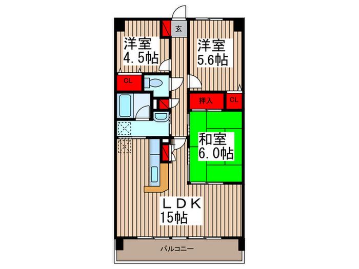 エテルノ豊春(3LDK/5階)の間取り写真