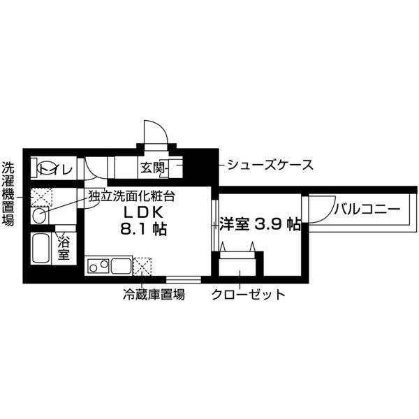 フォレなかもずノース(1LDK/2階)の間取り写真