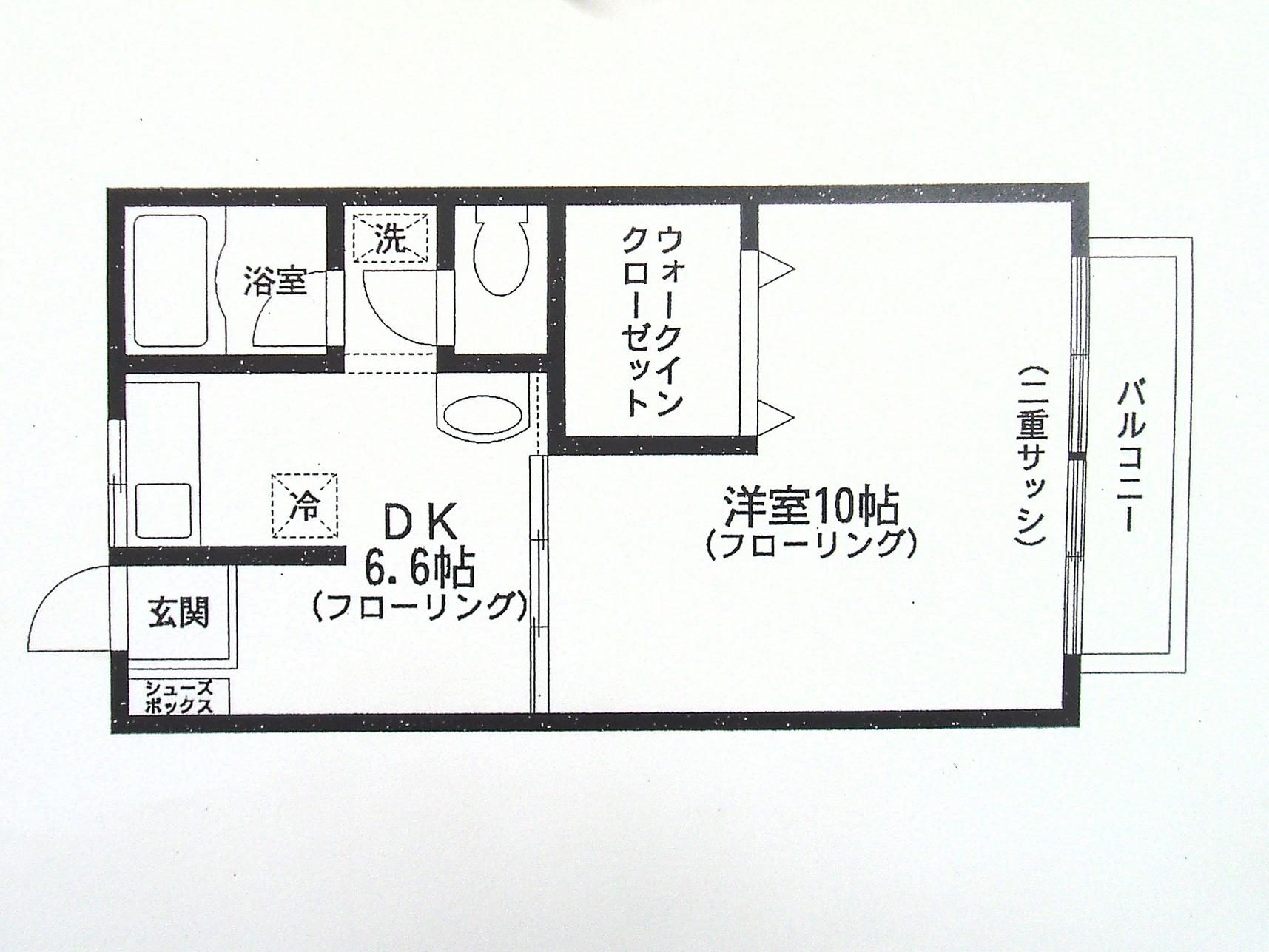 セジュールトワ(1DK/1階)の間取り写真