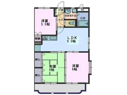 ロータスポンドB(3LDK/3階)の間取り写真