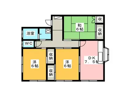 コーポエム(3DK/2階)の間取り写真