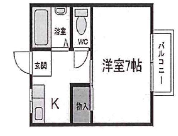 MINIFY・K(1K/2階)の間取り写真