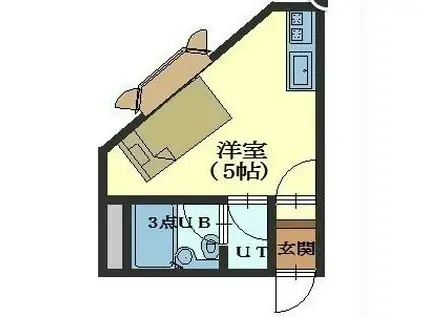 わか勝ビルNO.16(ワンルーム/4階)の間取り写真