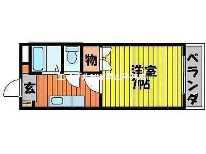 ツインズ土田B(1K/2階)の間取り写真