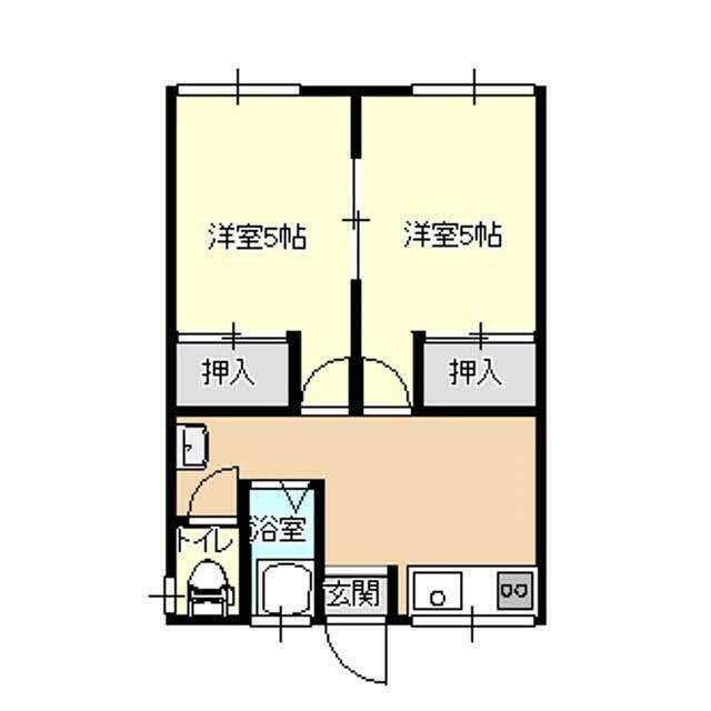 リバービレッジ平川(2K/1階)の間取り写真