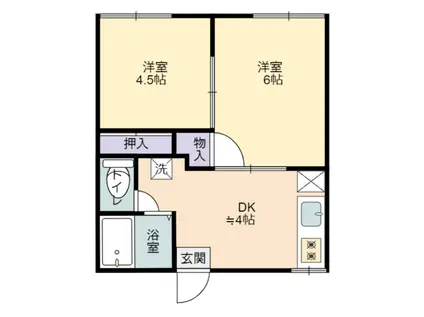 クリーンアピア(2DK/1階)の間取り写真