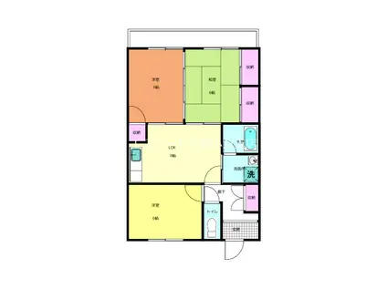 グッタープラッツ緑ヶ丘1番館(3LDK/1階)の間取り写真