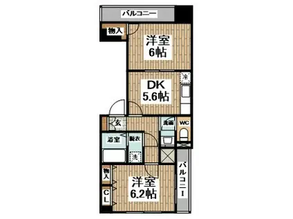 アークビル西新宿(2DK/4階)の間取り写真