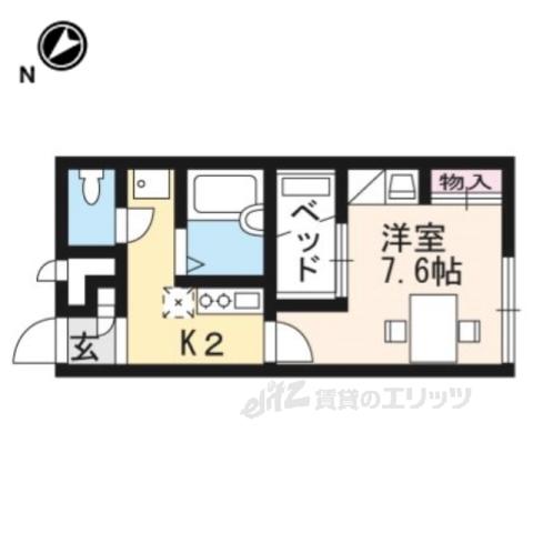レオパレス HOLLY(1K/2階)の間取り写真