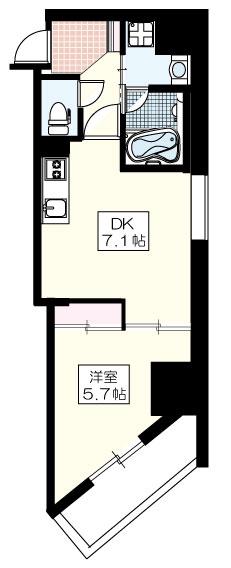 COCORO41713(1DK/10階)の間取り写真