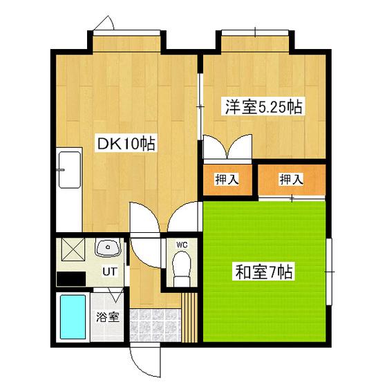 メゾンヌフ(2LDK/1階)の間取り写真